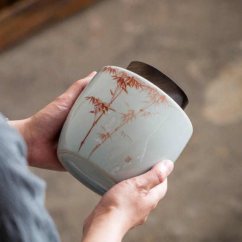 1000 ml Premium ronde keramische theedoos