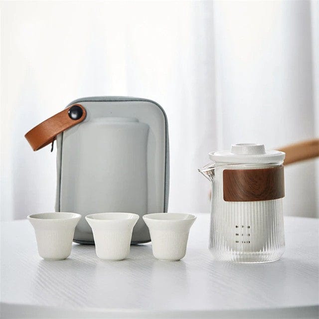 230ML draagbare theepot van glas en keramiek