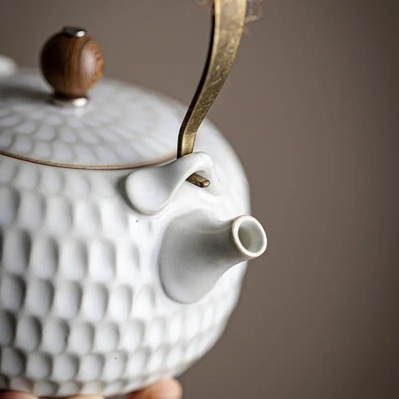 400 ml witte Chinese keramische theepot