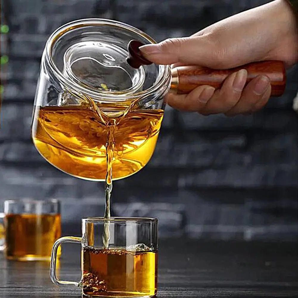 500ML Houten Glazen Theepot