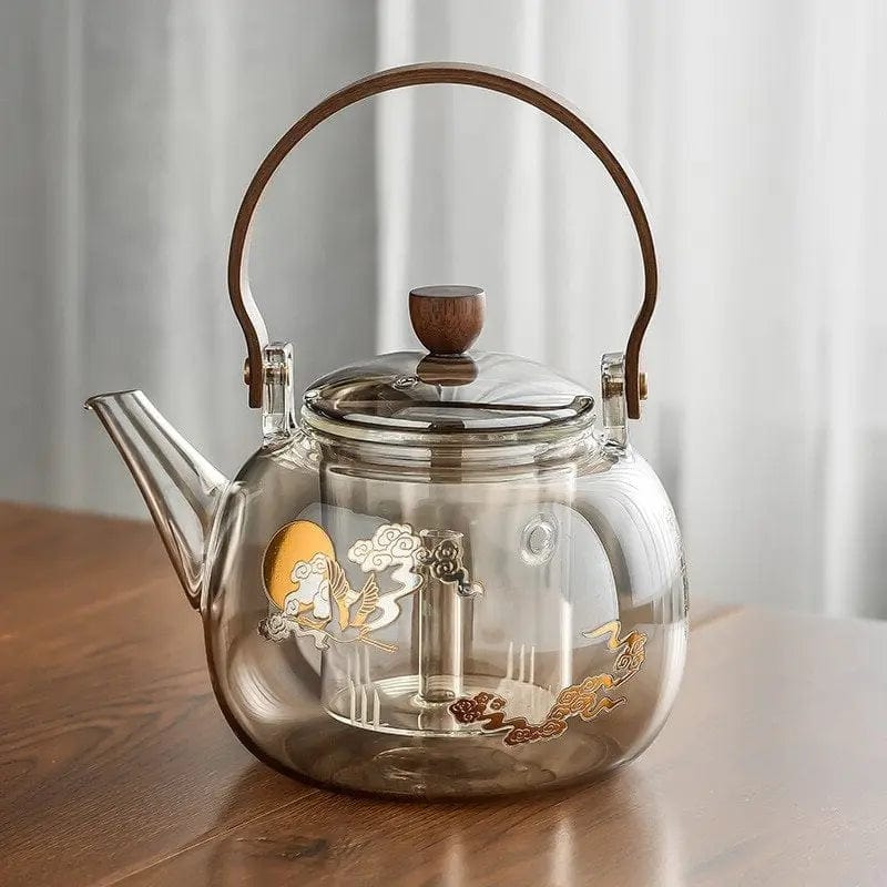 900ML Chinese Design Glazen Theepot