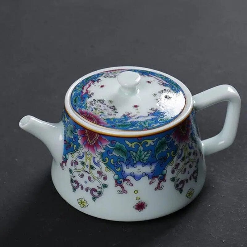 Chinese bloemenporseleinen theepot 210 ml