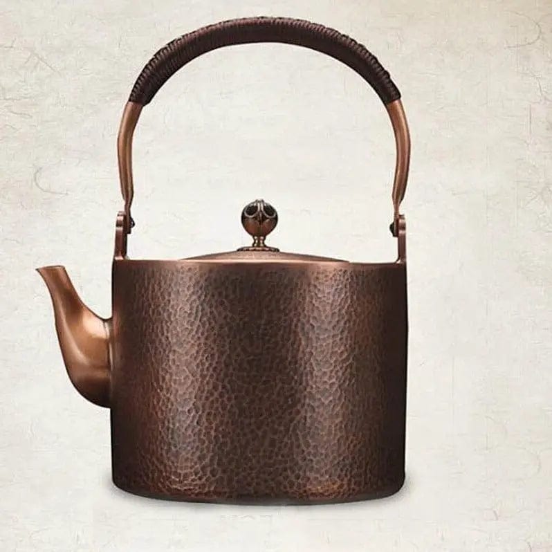 Chinese gehamerde koperen theepot 2L