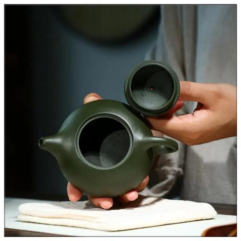 Chinese groene platte klei theepot 200ML
