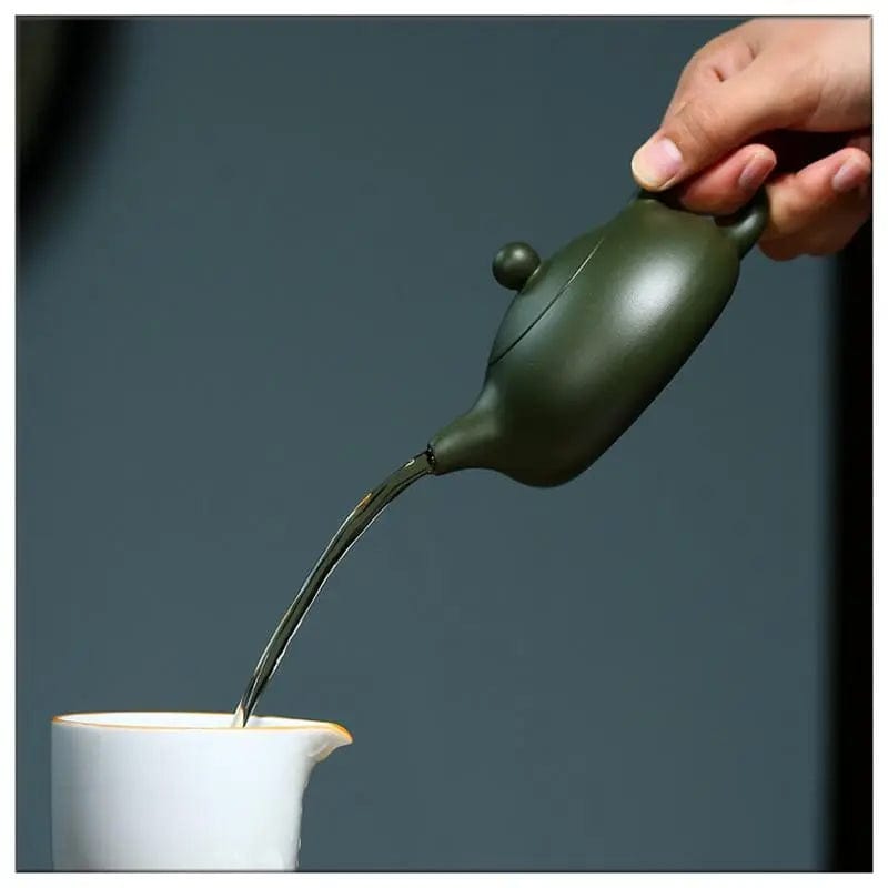 Chinese groene platte klei theepot 200ML