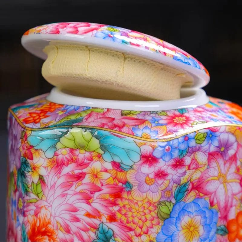 Chinese keramische theeset met bloemenpatronen