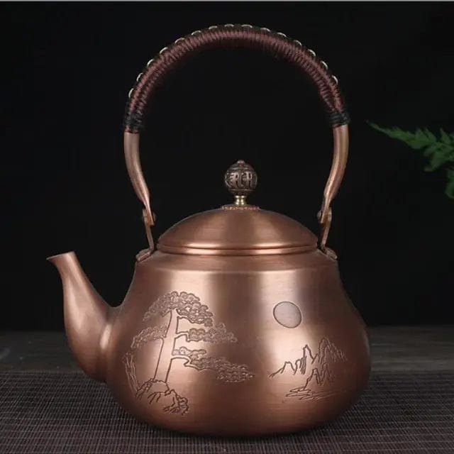 Chinese koperen theepot landschap 1.6L