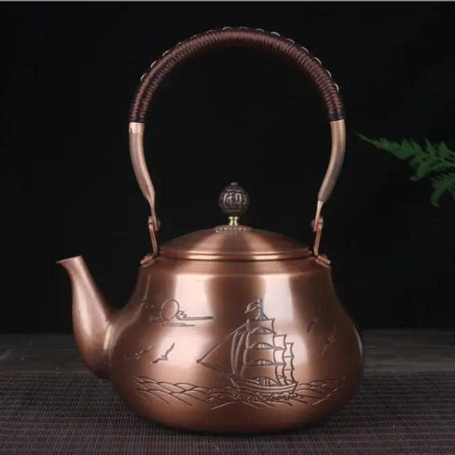 Chinese koperen theepot op zee 1,6L