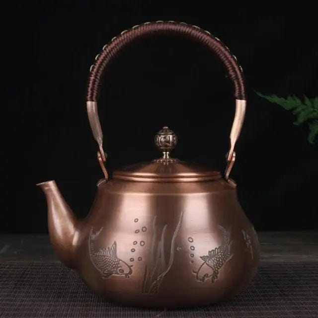 Chinese koperen theepot Vis 1,6L