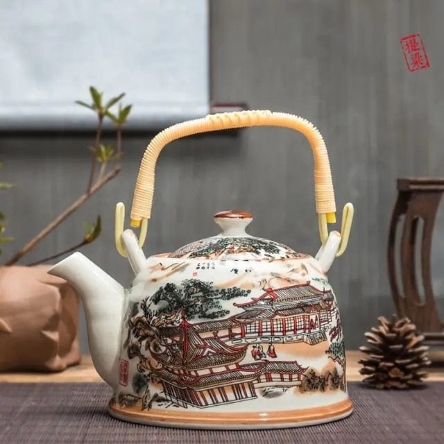 Chinese porseleinen tempeltheepot 900ML