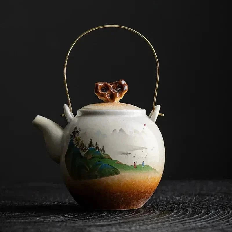 Chinese porseleinen theepot landschapsschilderij 300ml