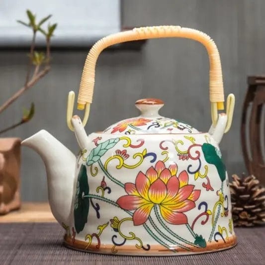 Chinese porseleinen theepot met kleurrijke bloemen, 900 ml