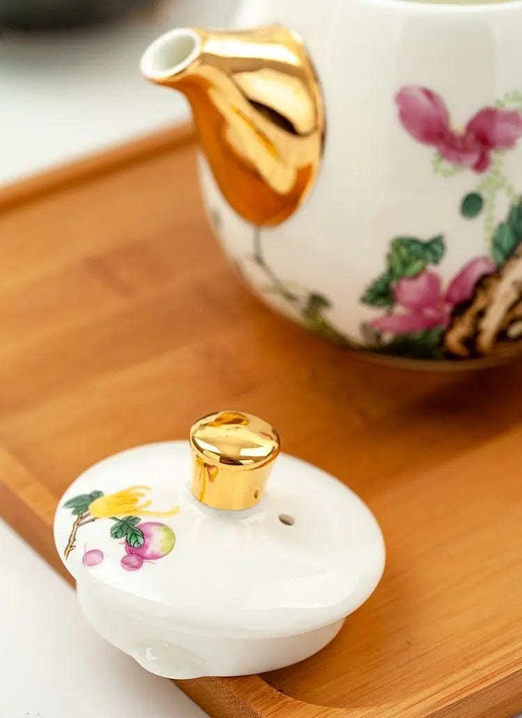 Chinese Witgouden Porseleinen Theepot 450ML