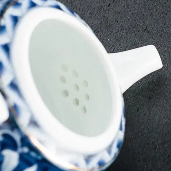 Chinese witte en blauwe porseleinen bloementheepot 200 ml