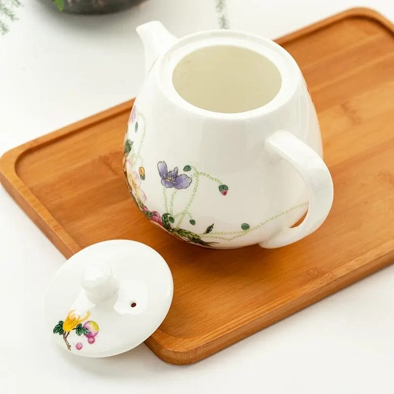 Chinese witte porseleinen theepot bloemen 450ML - 900ML