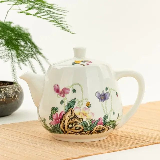 Chinese witte porseleinen theepot bloemen 450ML - 900ML
