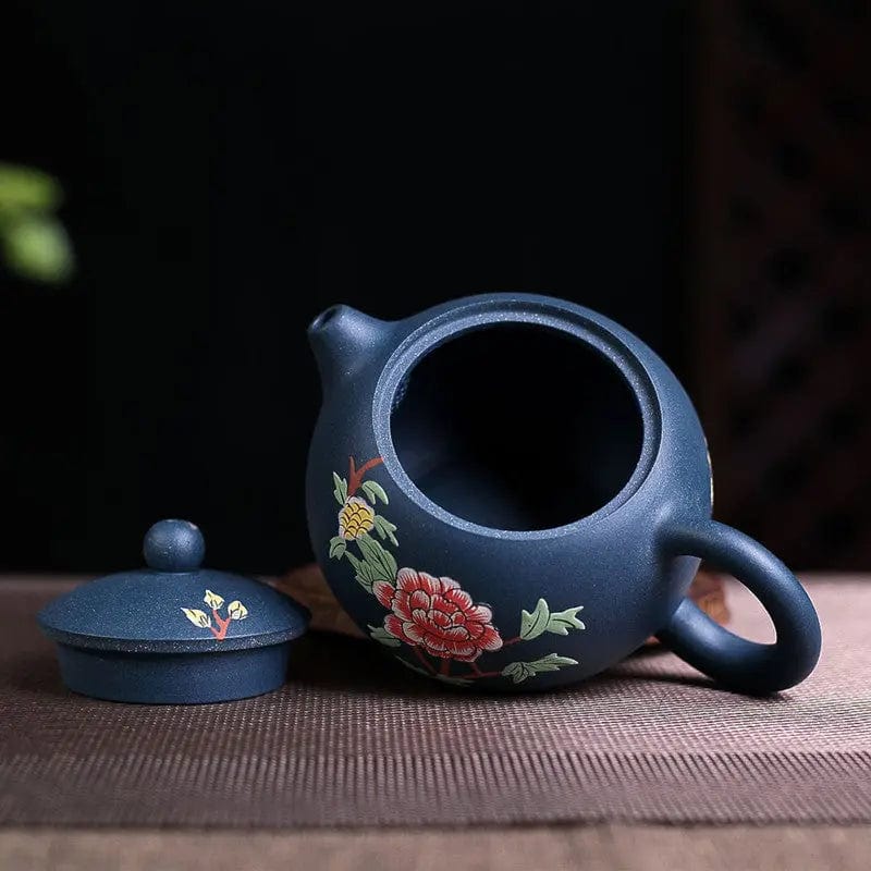 Chinese Yixing Blauwe Bloem Klei Theepot 230ML