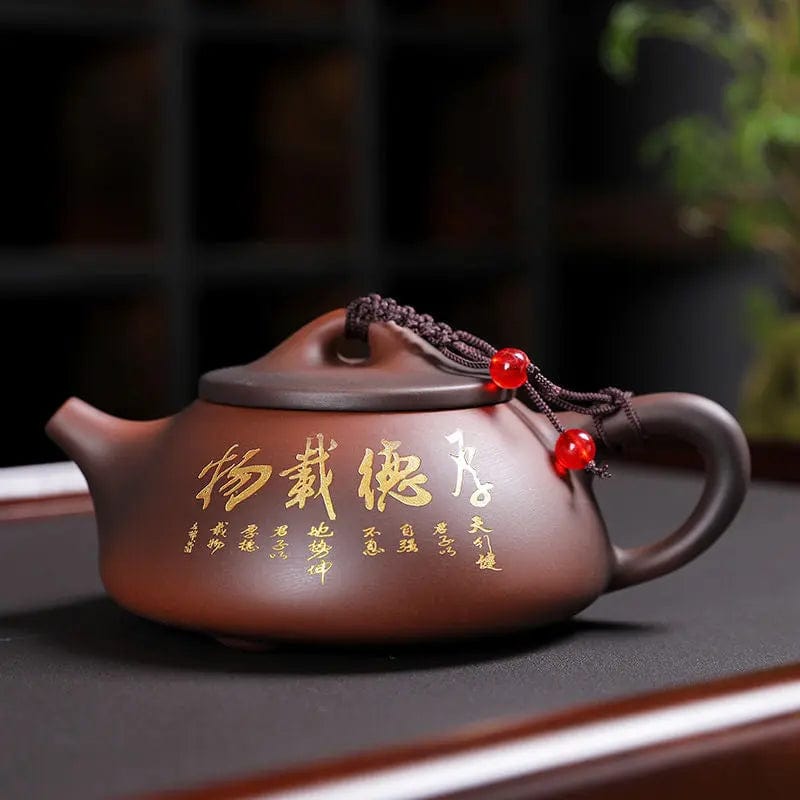 Chinese Yixing theepot bruin symboolpatroon klei 230 ml
