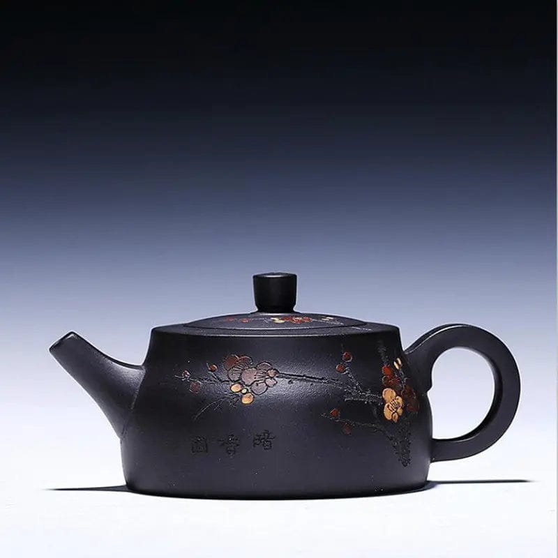 Chinese Yixing zwarte bloem klei theepot 200ML