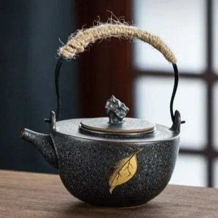 Chinese zwarte keramische theepot van steengoed, 300 ml