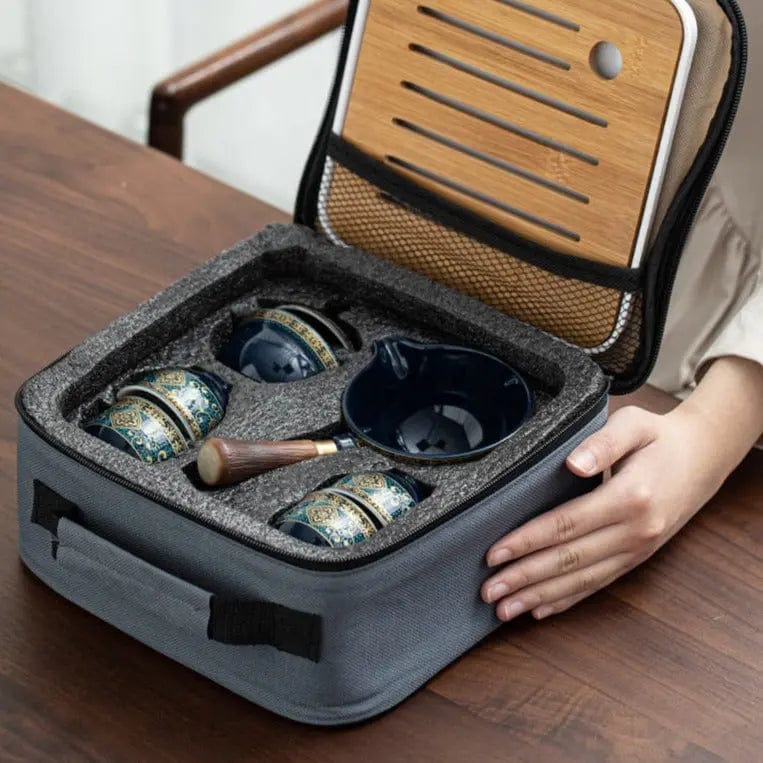 Draagbare Chinese keramische theeset