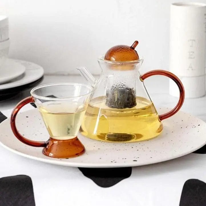 Driehoekige glazen theepot 400 ml