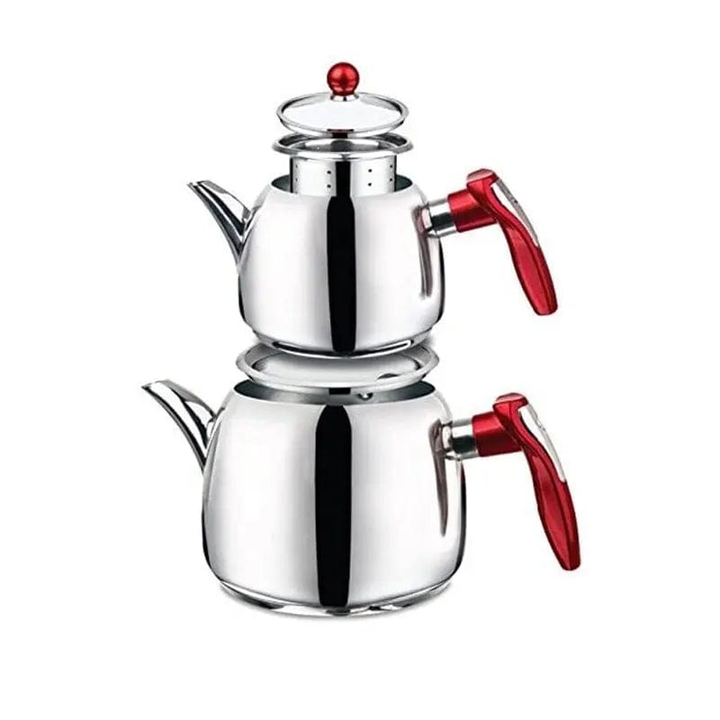 Dubbeldeks stalen Turkse theepot