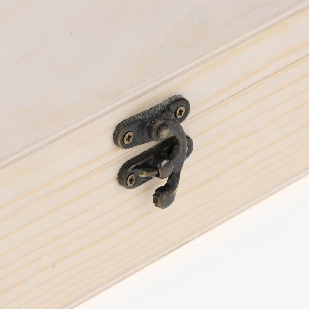 Eenvoudige houten theedoos met 4 opbergvakken