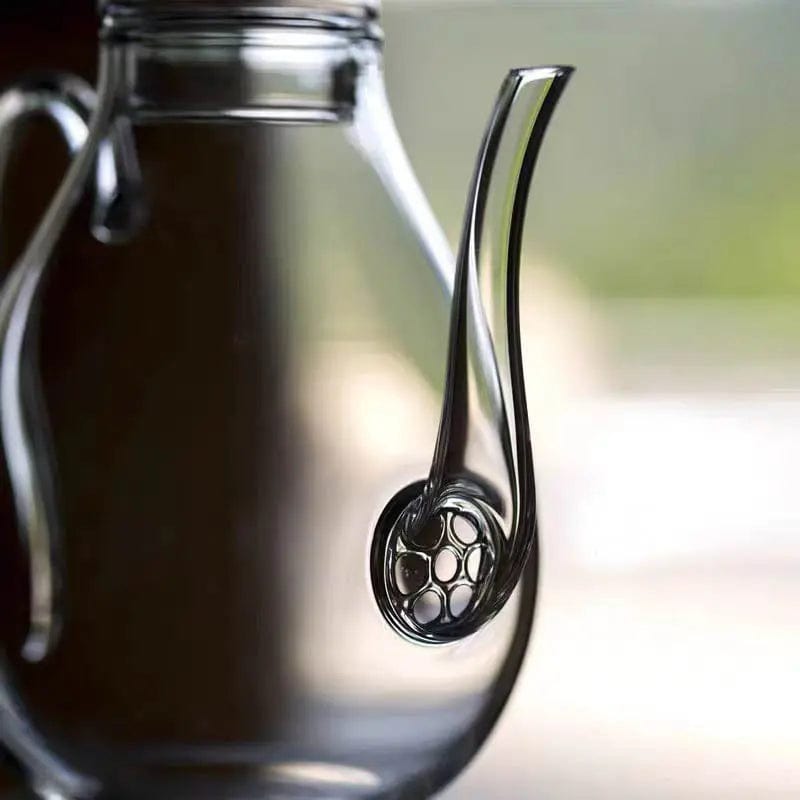 Eenvoudige peervormige glazen theepot 700ml