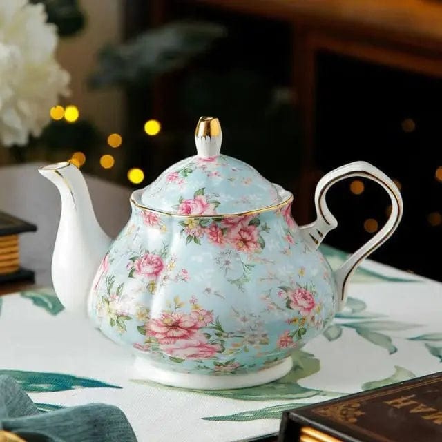 Engelse blauwe bloemen porseleinen theepot 400 ml