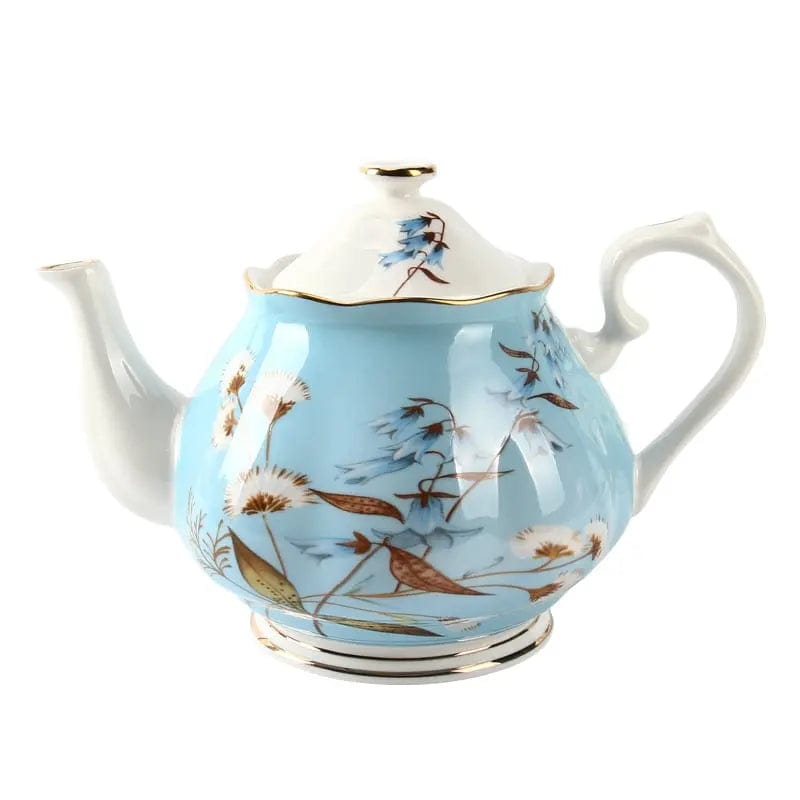 Engelse lichtblauwe porseleinen theepot 1L