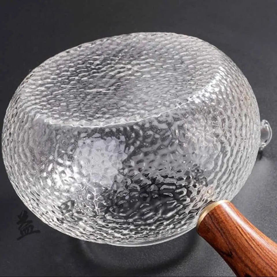 Glazen theepot met houten handvat 300 ml