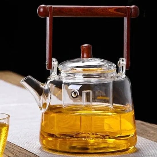 Glazen theepot met vierkante handgreep 1L