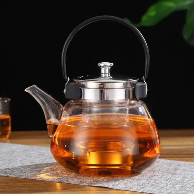 Glazen theepot Peer met zwarte handgreep 800ml