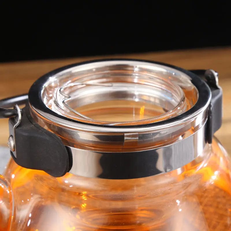 Glazen theepot Peer met zwarte handgreep 800ml