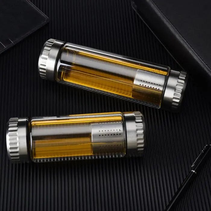 Grijze draagbare glazen theepot 300ML - 400ML