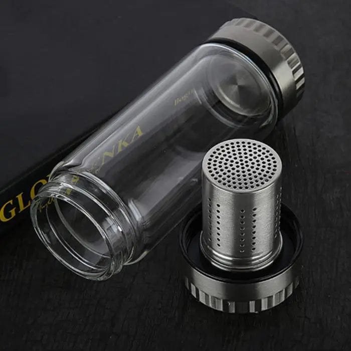 Grijze draagbare glazen theepot 300ML - 400ML