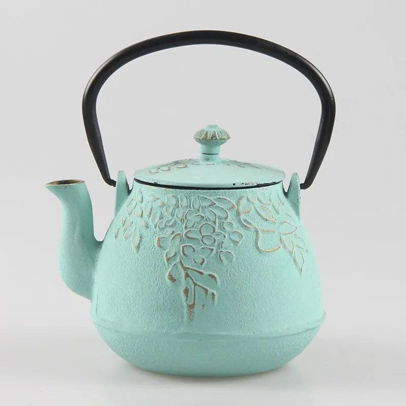 Japanse gietijzeren theepot met bloemen 1L