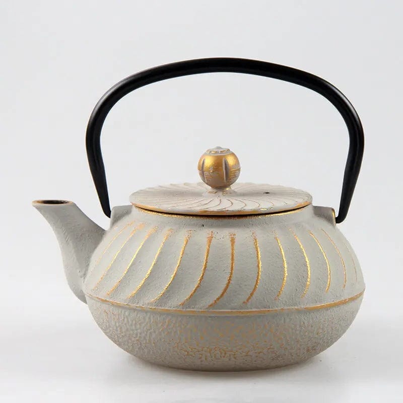 Japanse gietijzeren theepot met gouden reliëfs 700ml