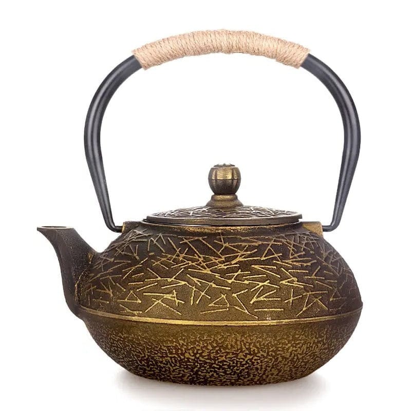 Japanse gietijzeren theepot met lijnpatronen 900 ml