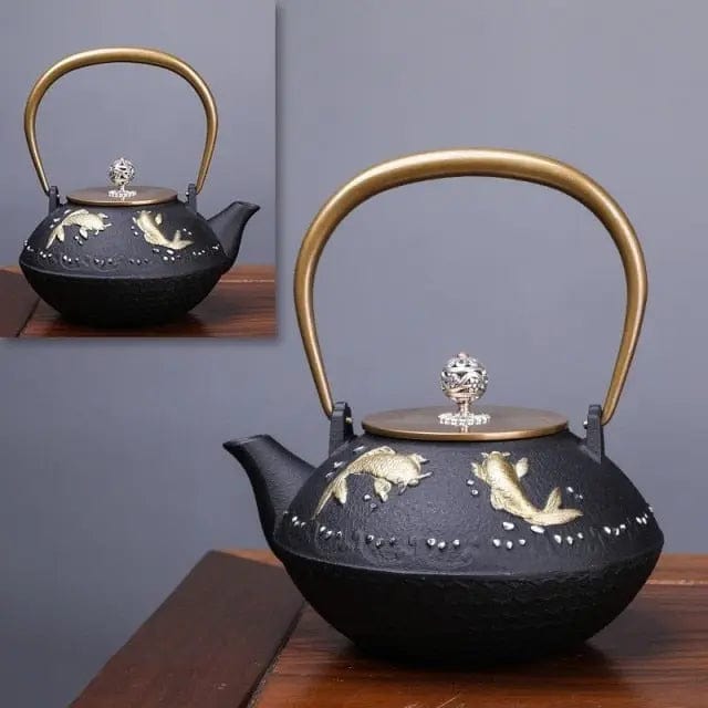 Japanse gietijzeren vistheepot 1,2L