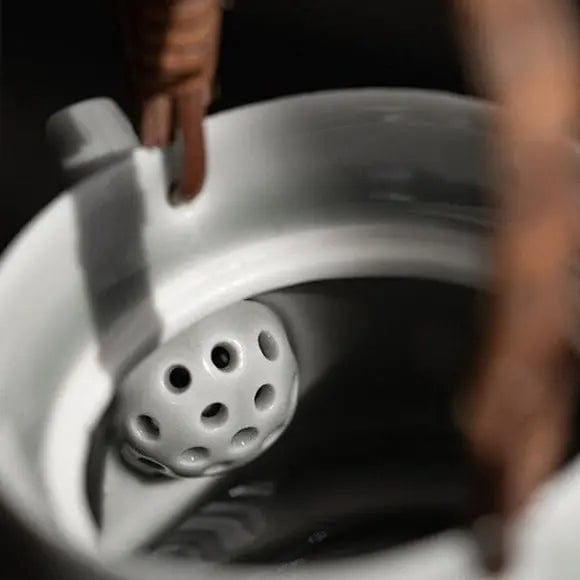 Japanse hooggrijze porseleinen theepot 200 ml