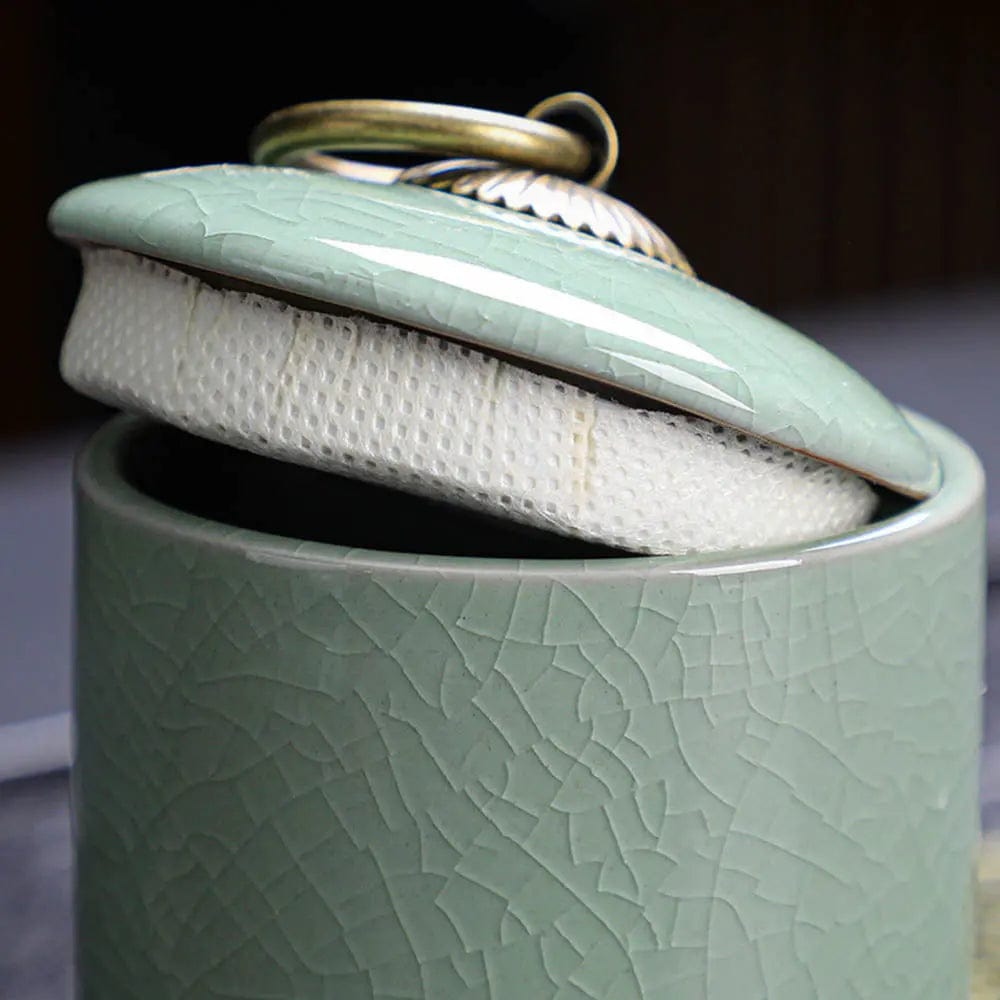 Japanse Jadegroene Crackle Theeset