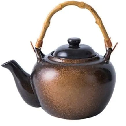 Japanse keramische theepot bruin bamboe 500ML