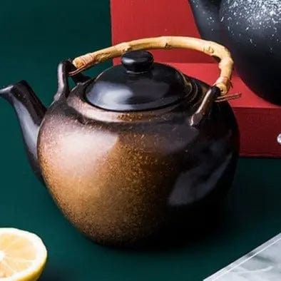 Japanse keramische theepot bruin bamboe 500ML