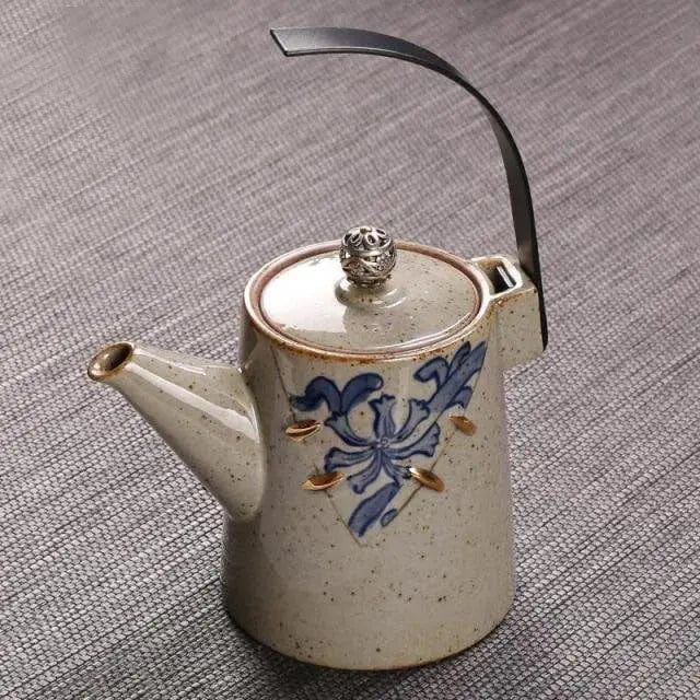 Japanse keramische theepot hoog design beige 300 ml