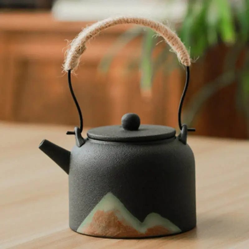 Japanse keramische theepot met bergmotieven 350 ml