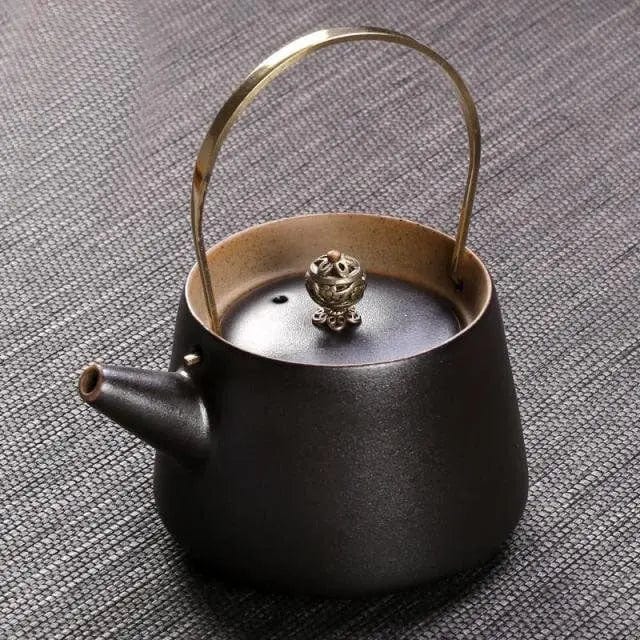 Japanse keramische theepot zwart design 210 ml