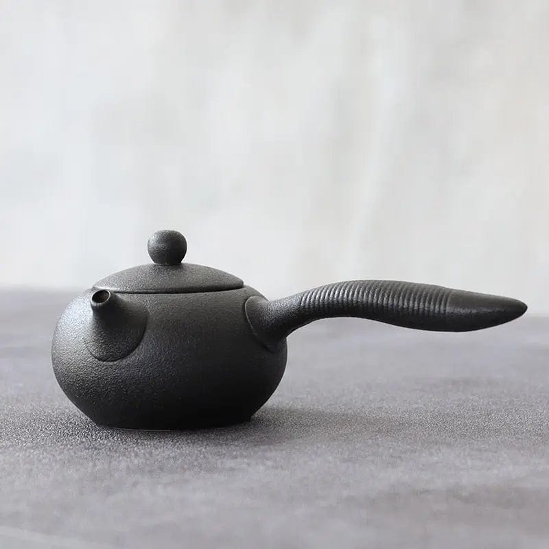 Japanse Kyusu zwarte keramische theepot 150 ml