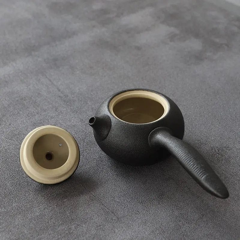 Japanse Kyusu zwarte keramische theepot 150 ml